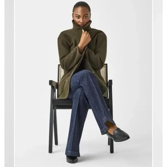 Spanx Reversible Faux Suede Fleece Jacket UTILITY GREEN Sz M MSRP $228 - Picture 4 of 8